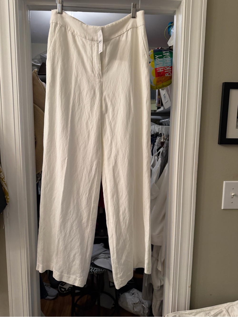 LOFT White Linen Women's Trousers